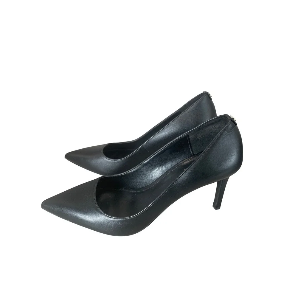 Michael Kors Dorothy Flex Black Leather Pointed Toe Pumps Heels Womens 7M - Picture 1 of 8